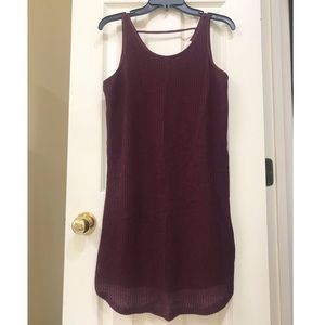 Maroon Sleeveless Knit Dress